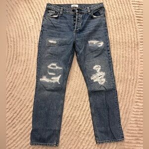 ASKKNY cropped Blue Distressed Jeans